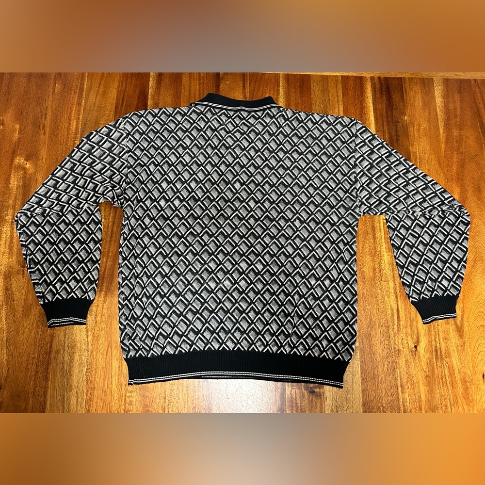 Vintage 90s City Casuals Hagar Made in Italy Geometric Knit Sweater medium - Picture 8 of 9